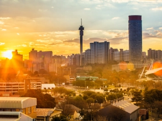 Johannesburg evening cityscape of Hillbrow