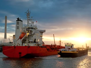 ships in the port during sunrise