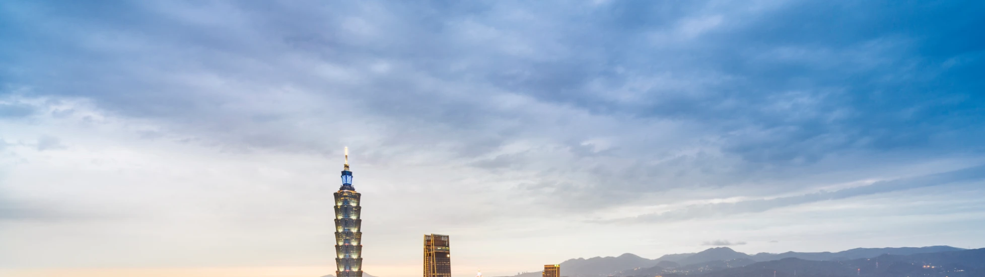 Taipei skyline in the evening